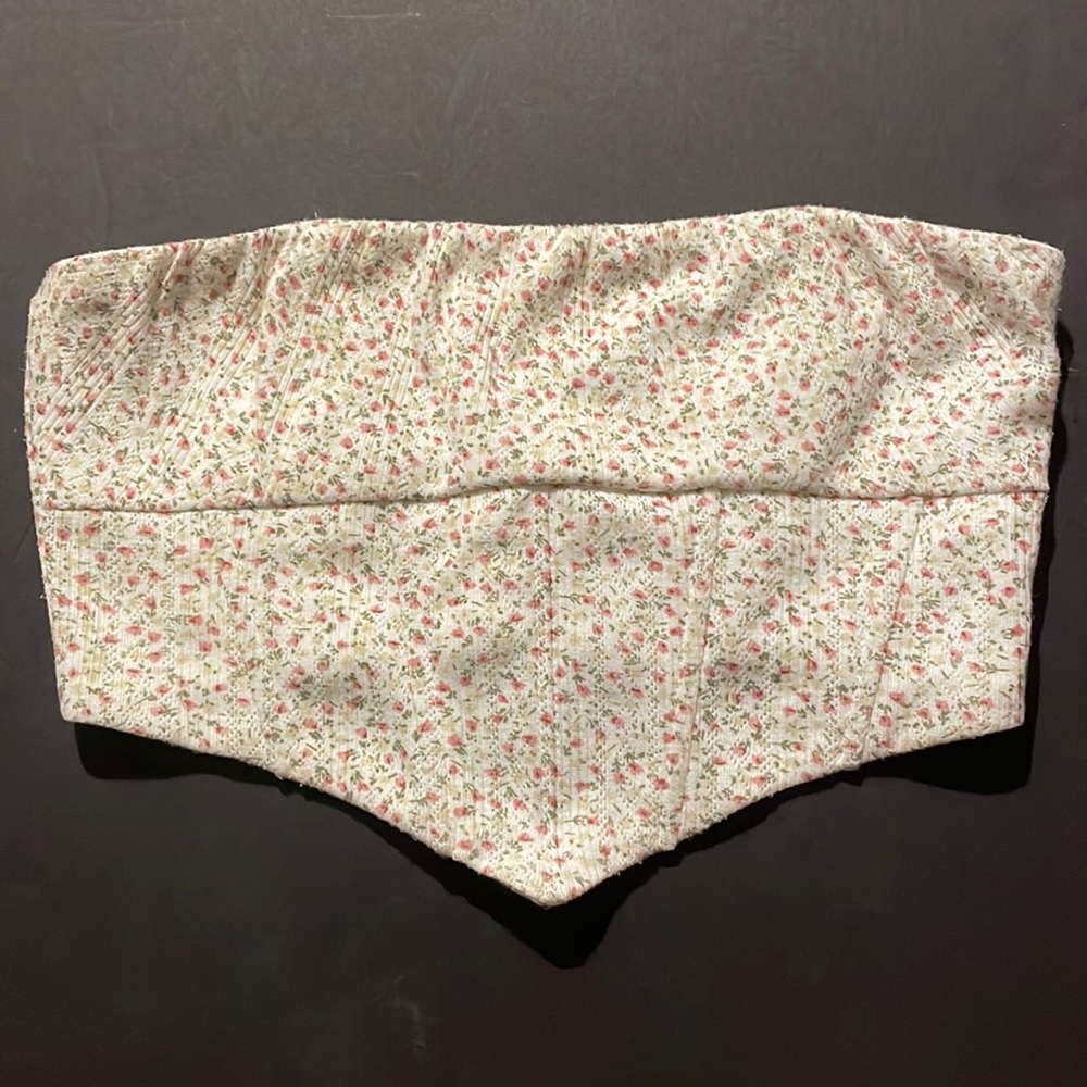 Strapless Floral Bustier